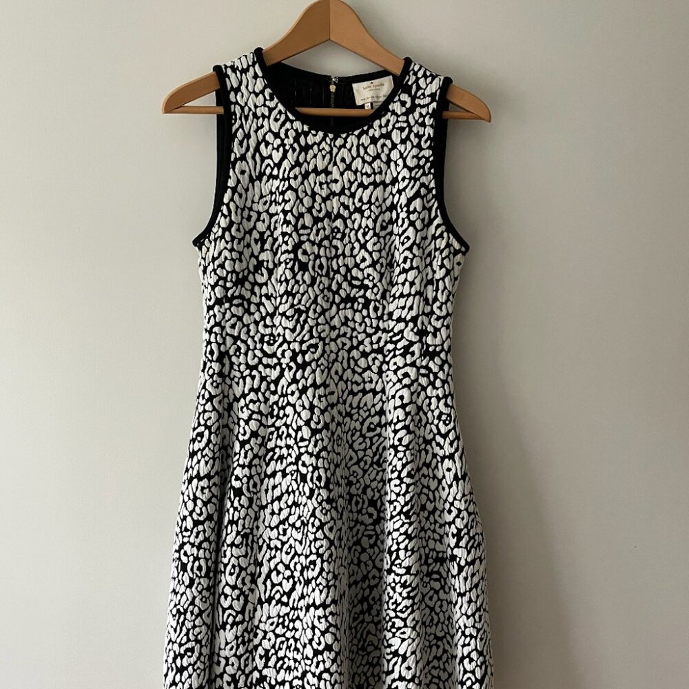 Kate Spade New York sleeveless leopard-print fit & flare dress - M